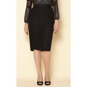 Clements Ribeiro For Evans Swan Lace Grace Pencil  Skirt Plus Size EU 26/US 20